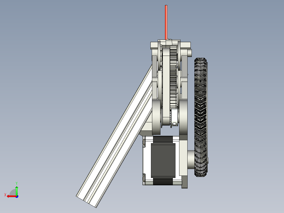 齿轮带式挤出机结构后视图