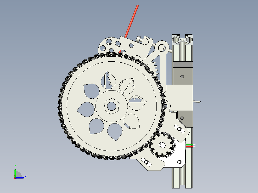齿轮带式挤出机结构左视图