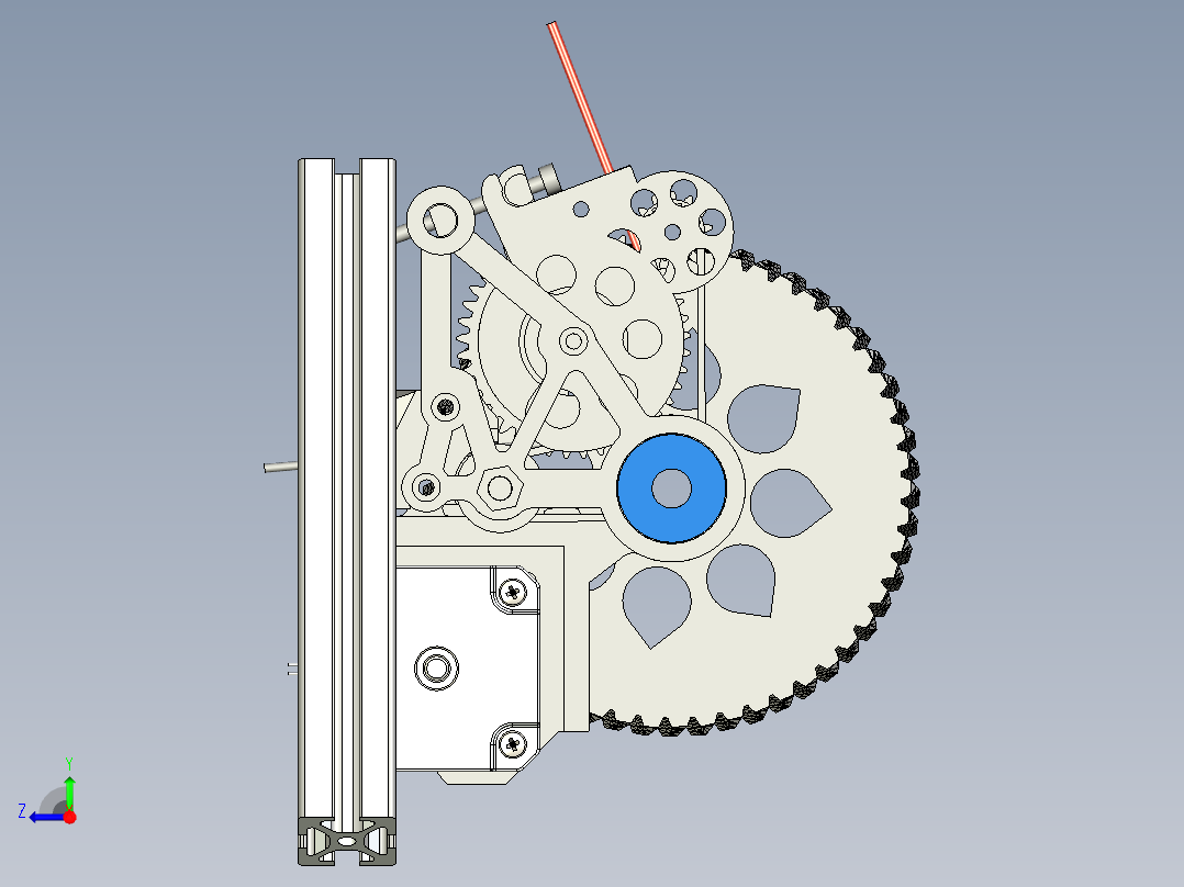 齿轮带式挤出机结构右视图
