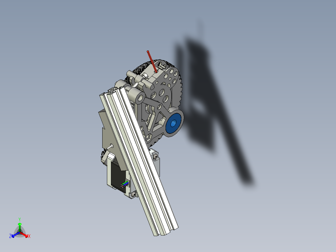 齿轮带式挤出机结构正等轴测图
