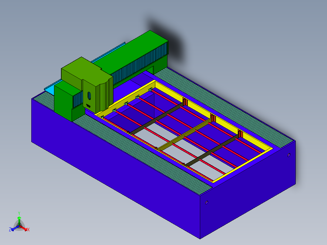 单平台加厚金属割板机正等轴测图