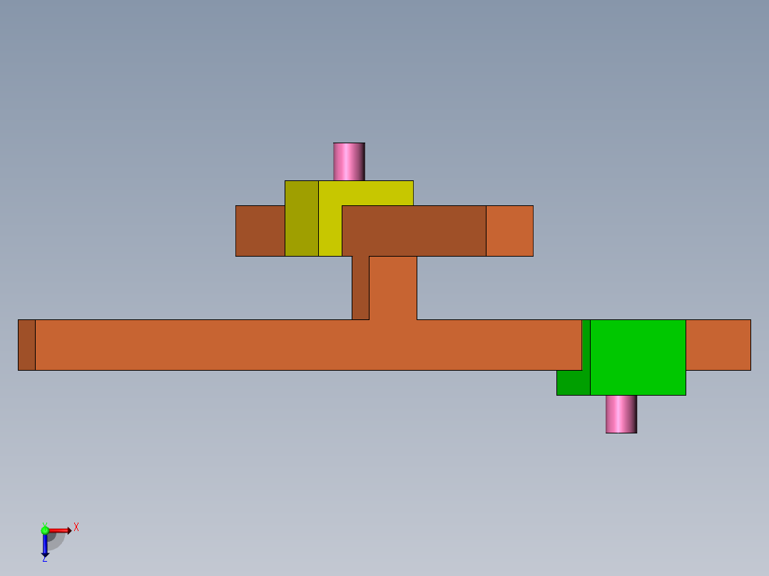 双转块机构俯视图