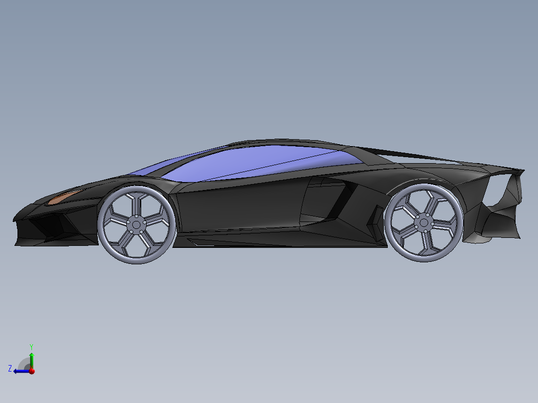 兰博基尼艾文塔多右视图