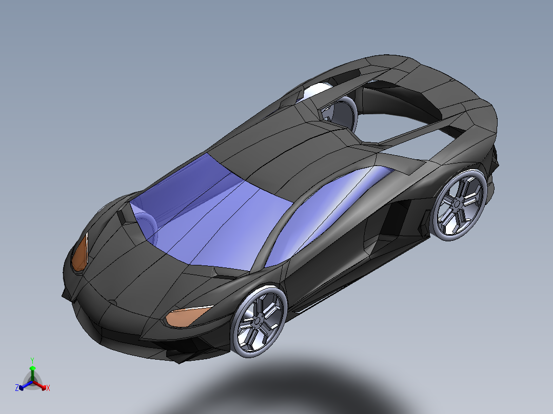 兰博基尼艾文塔多正等轴测图
