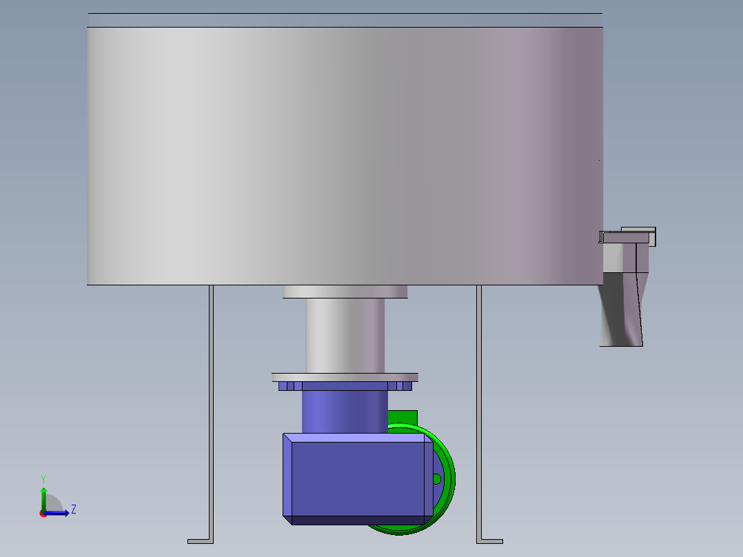 旋转理盖机设计模型左视图