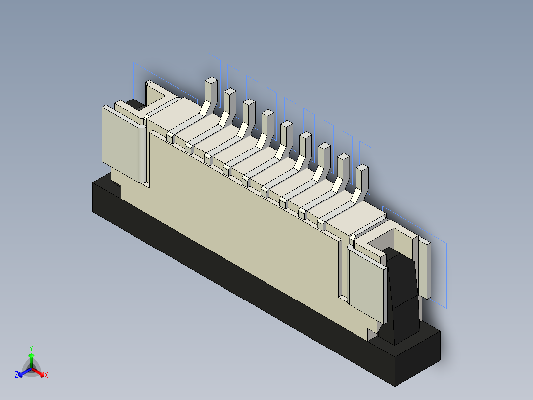 连接器 SM-FFC3B05-09-T正等轴测图