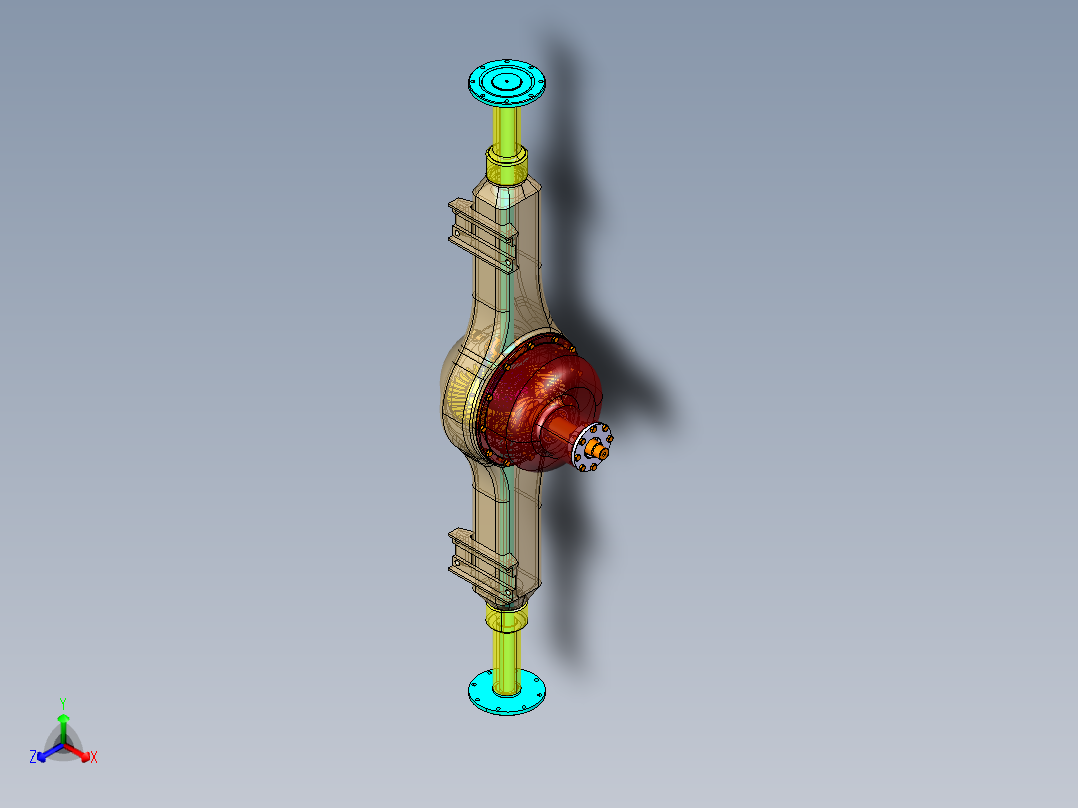 某后轮驱动商用车非断开式驱动桥设计和有限元分析【含三维catia+CAD图+文档】正等轴测图