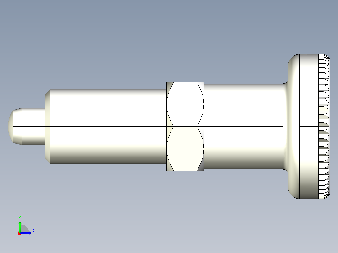 分割定位柱(無卡鎖A)2212-3D多系列多零件图纸模型左视图
