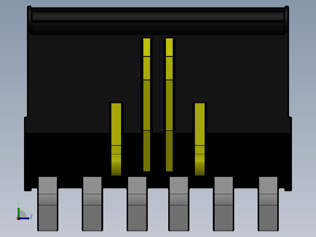 挖掘机铲斗左视图