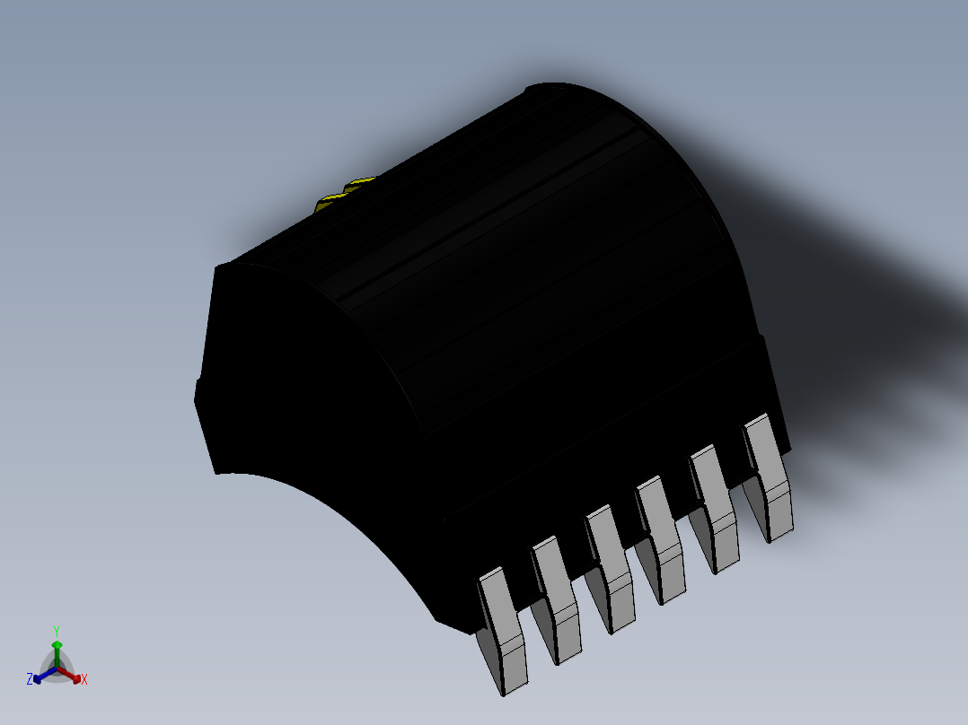 挖掘机铲斗正等轴测图