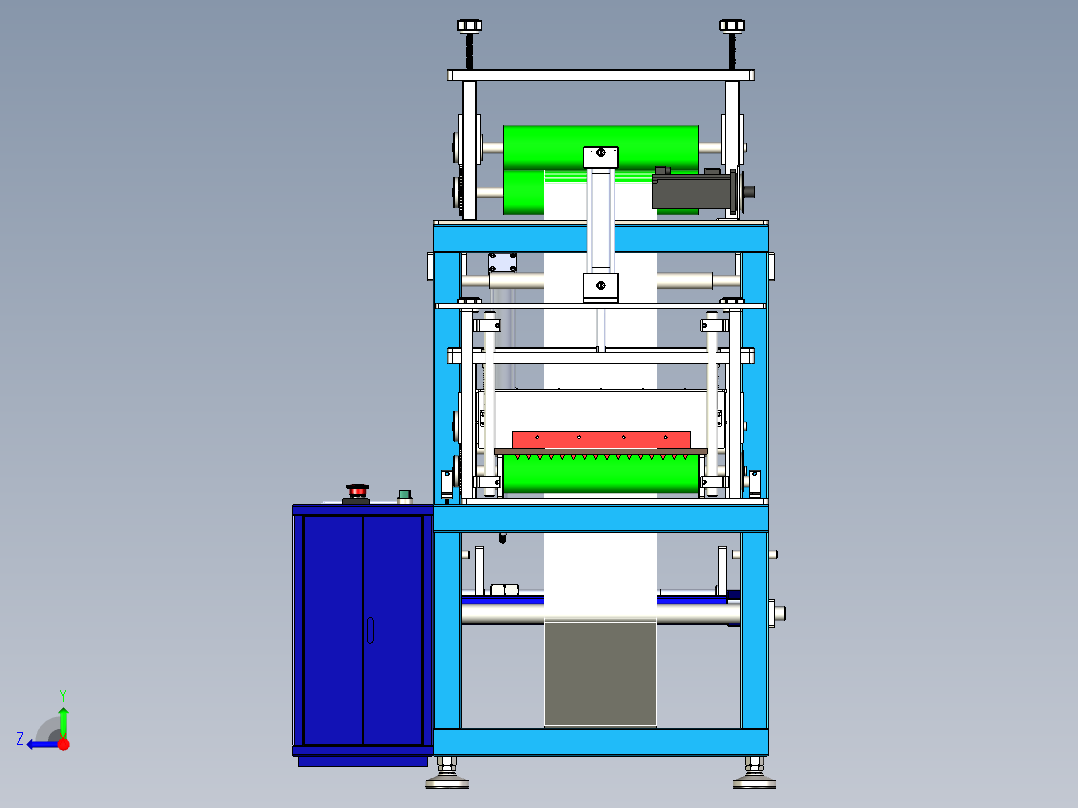 布料裁切机设计右视图