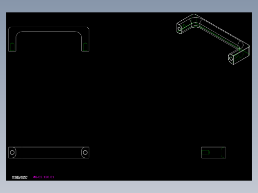 取手(鋁合金)(B)MG-2D多系列多零件图纸模型