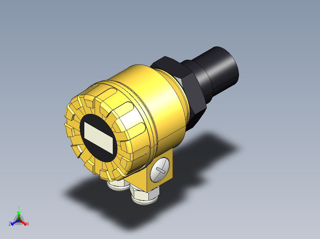超声波设备TRANSMITTER-RANGE-4m-13.1ft-PP-BODY-4-20mA-2-WIRE-NPT-THREAD主视图