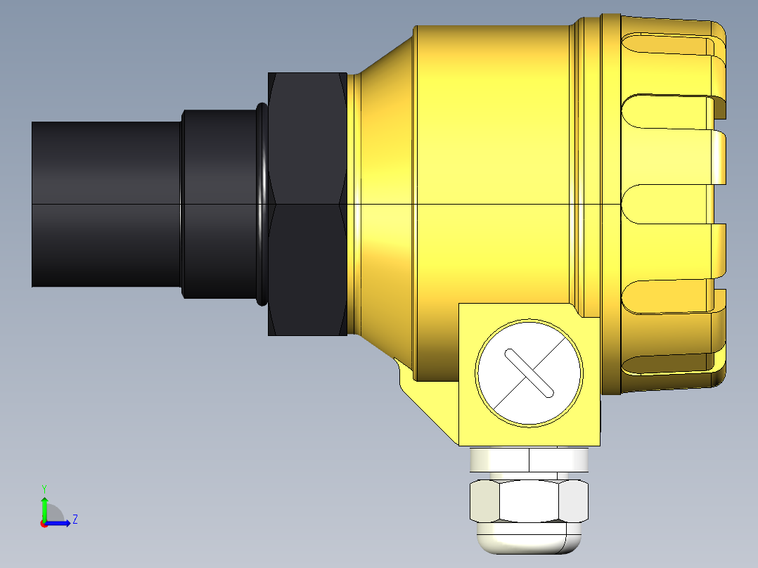 超声波设备TRANSMITTER-RANGE-4m-13.1ft-PP-BODY-4-20mA-2-WIRE-NPT-THREAD左视图