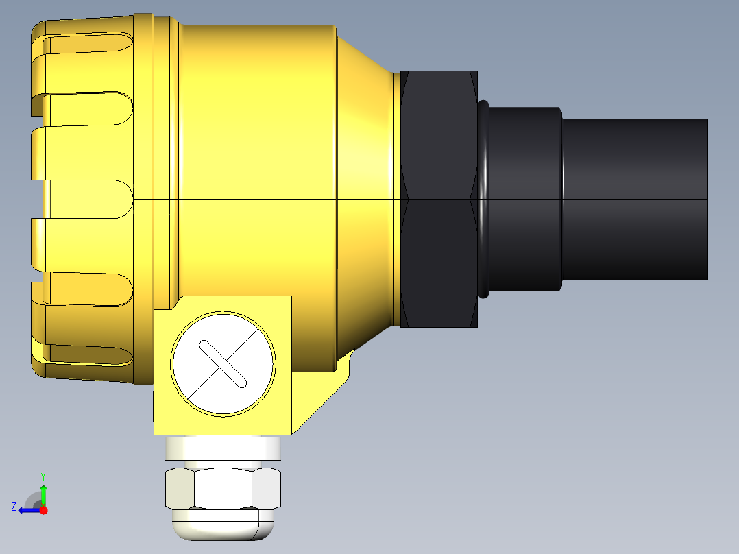 超声波设备TRANSMITTER-RANGE-4m-13.1ft-PP-BODY-4-20mA-2-WIRE-NPT-THREAD右视图