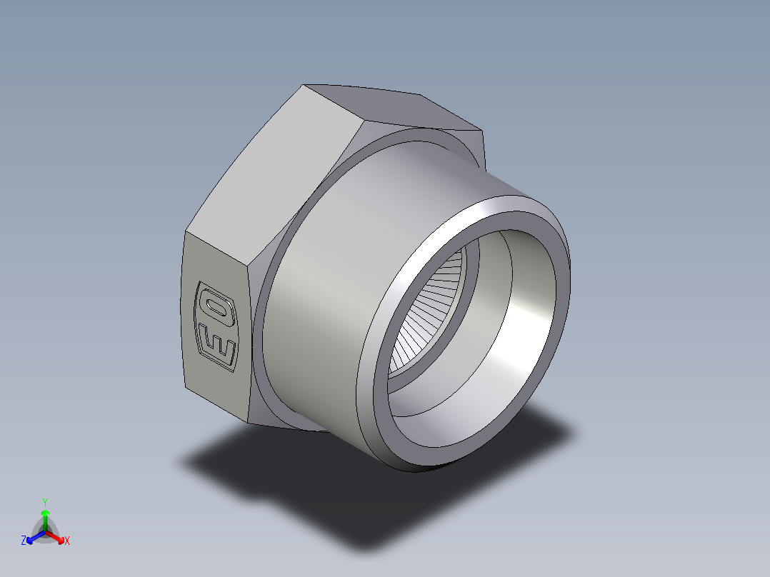 卡套式工业通用硬管接头EO_Blanking_plug_for_tube_ends_ROV30S71X正等轴测图