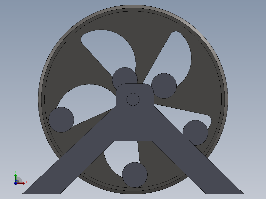 5转轮达芬奇永动机图纸 前视图