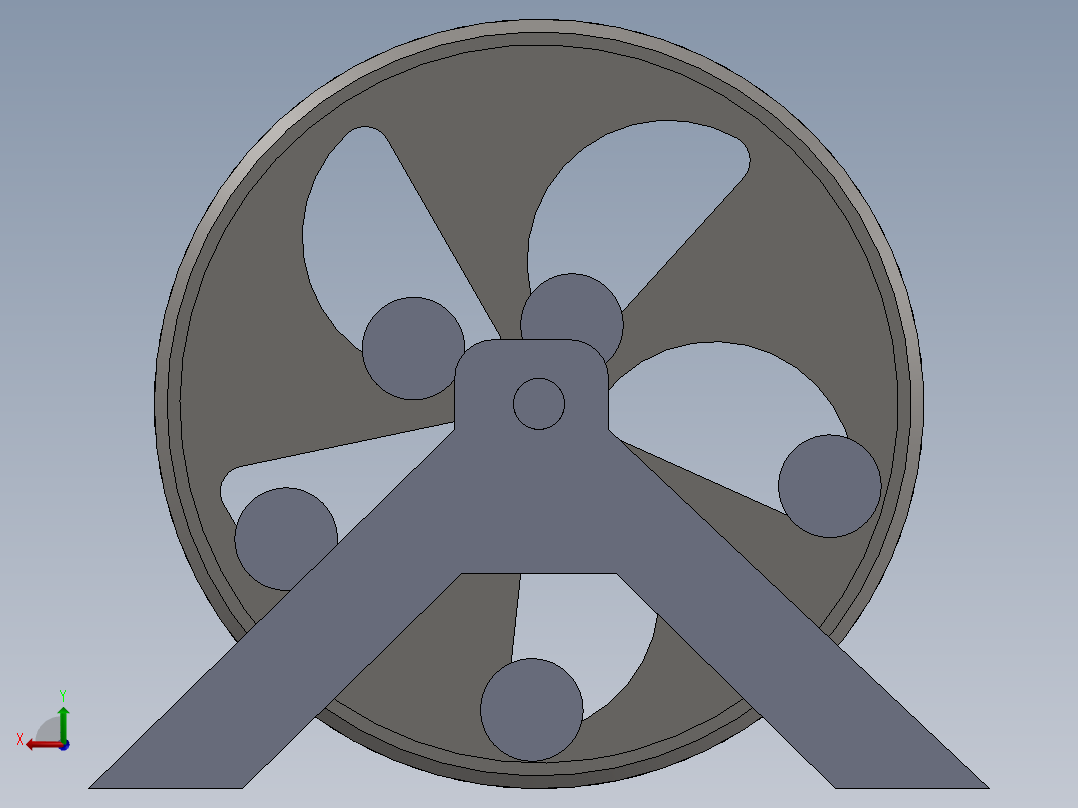 5转轮达芬奇永动机图纸 后视图