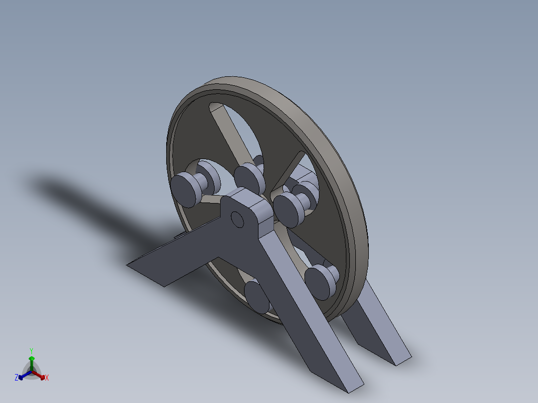 5转轮达芬奇永动机图纸 正等轴测图