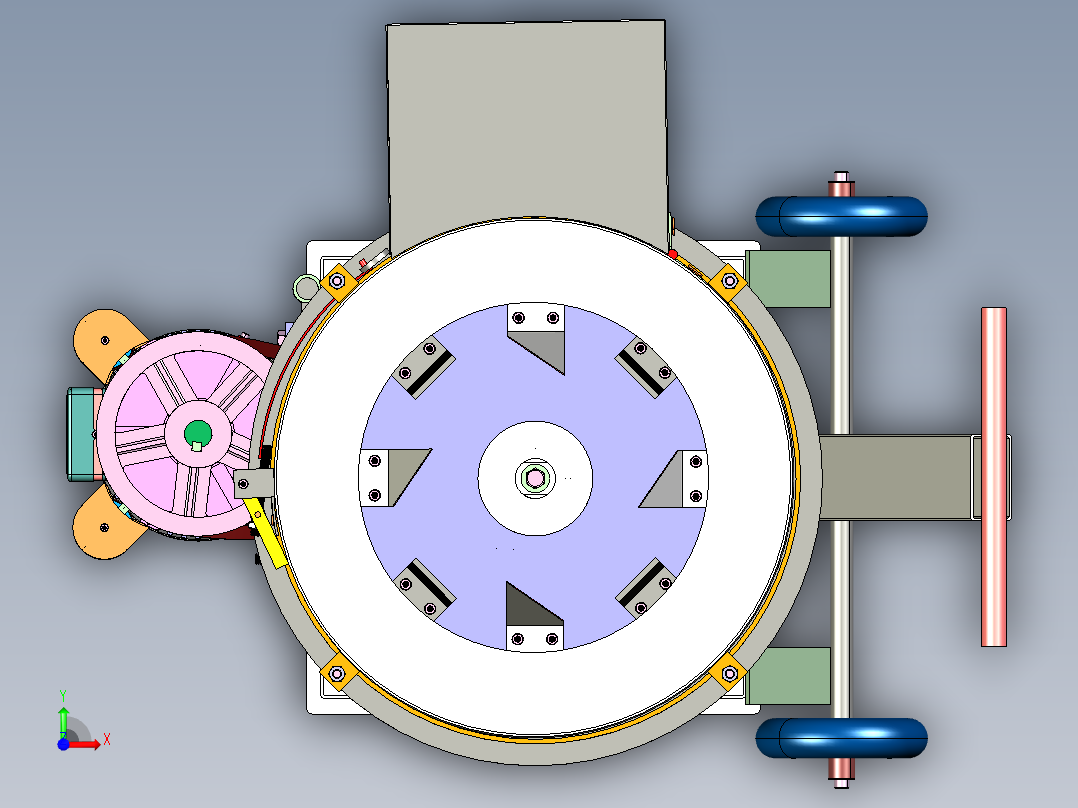 物料研磨机step前视图