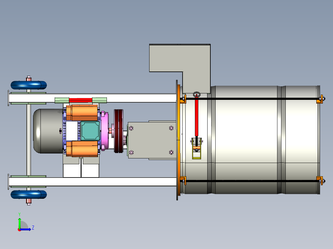 物料研磨机step左视图