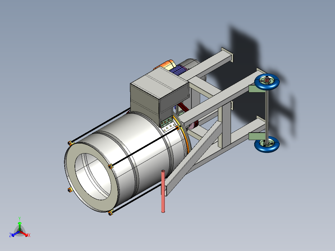 物料研磨机step正等轴测图