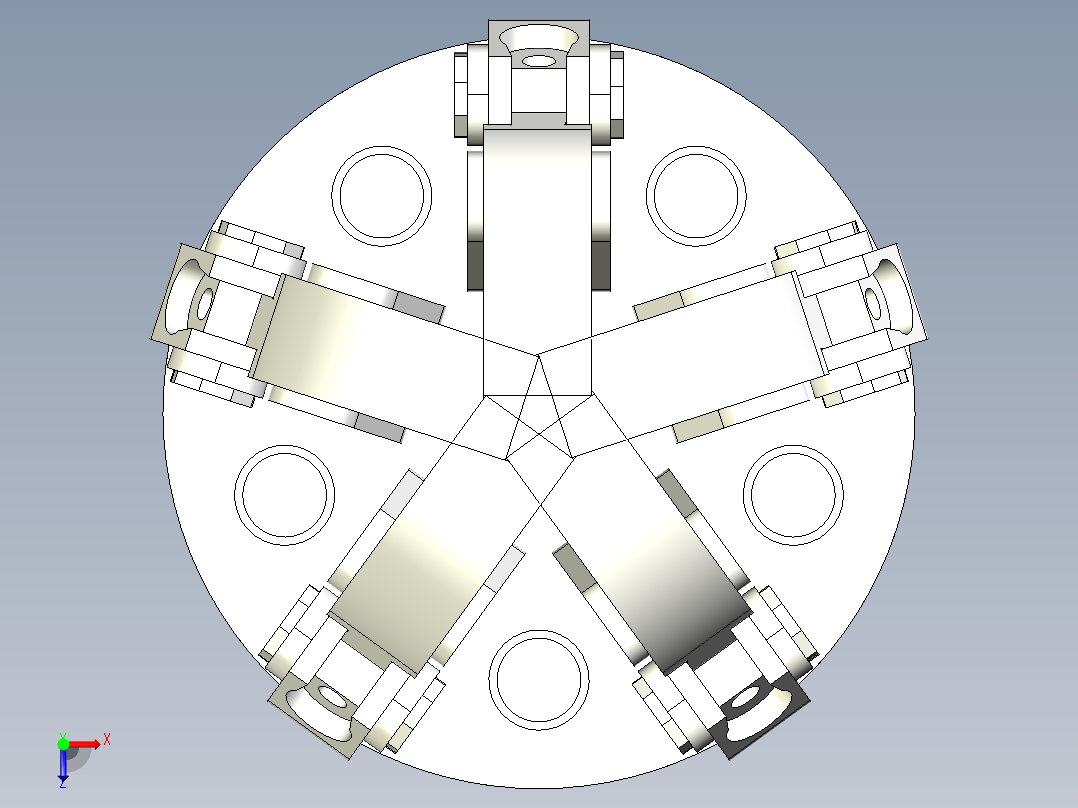 五爪机械爪俯视图