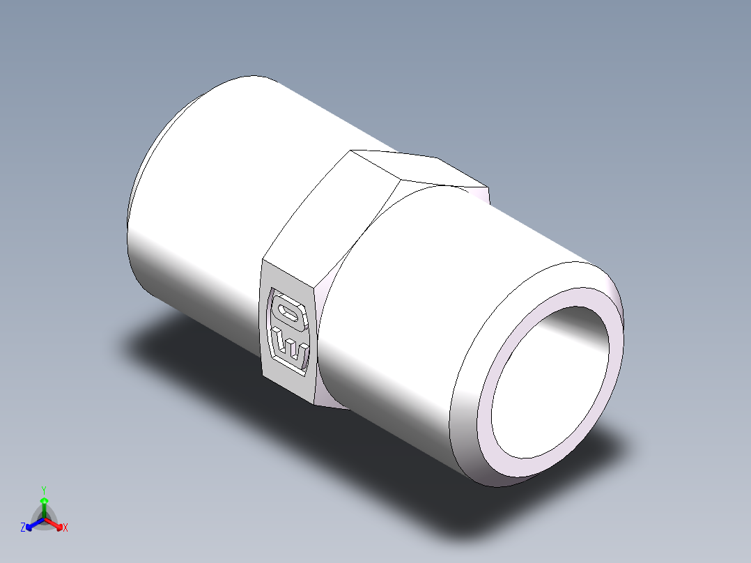 直通接头-G、1C-12正等轴测图