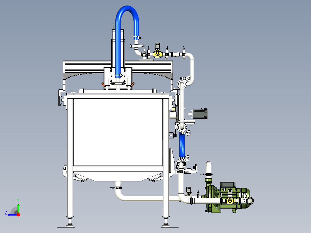 电镀池清洗池右视图
