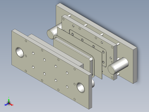 带凸缘矩形盒拉深模