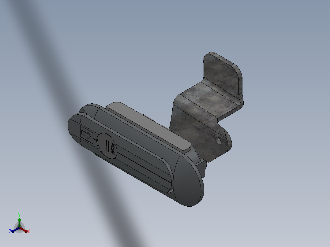 AB403机柜门锁正等轴测图