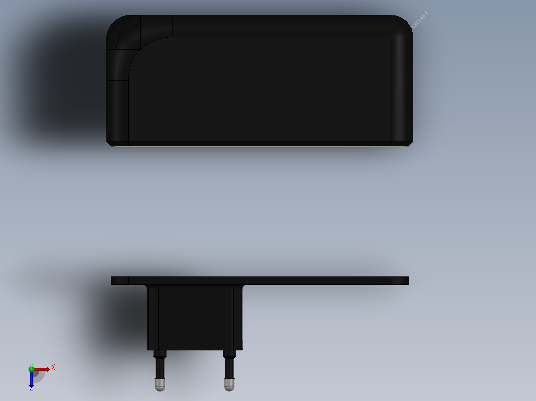 _ M手机充电器俯视图