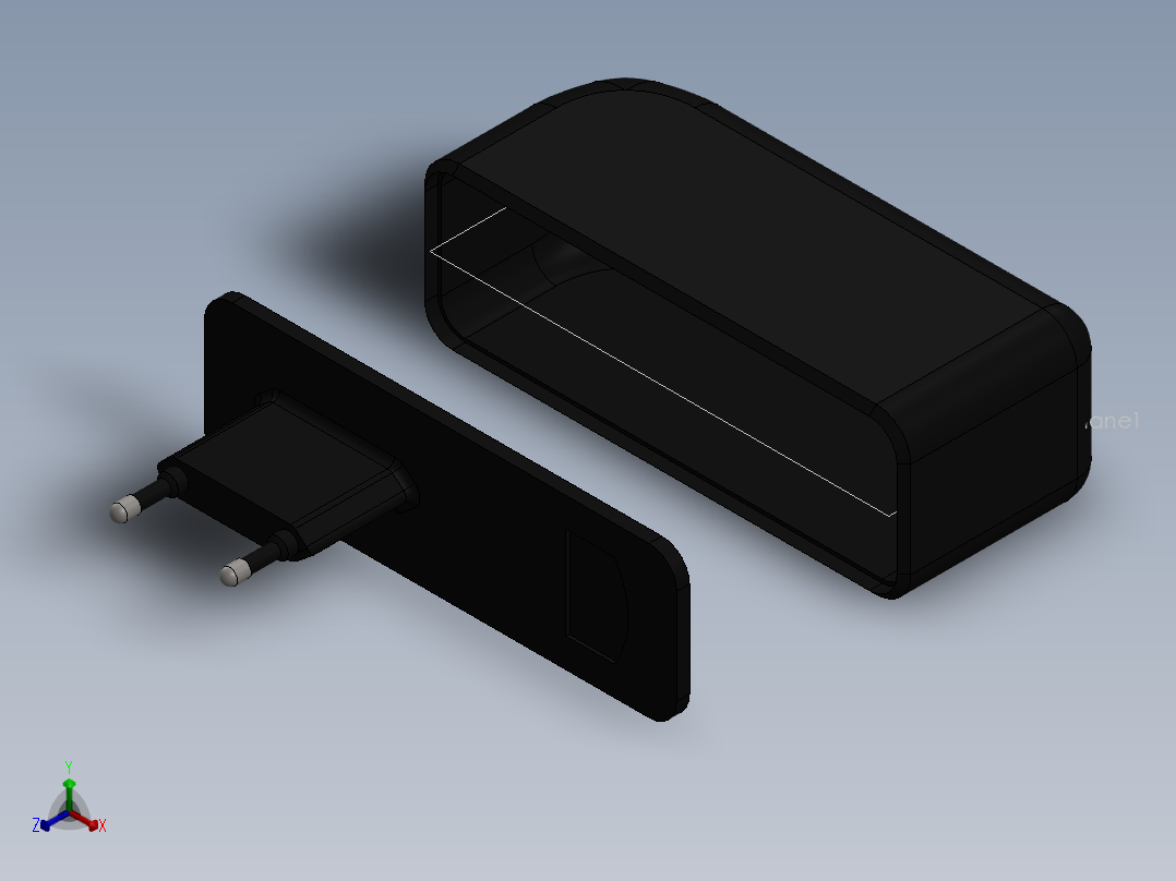 _ M手机充电器正等轴测图