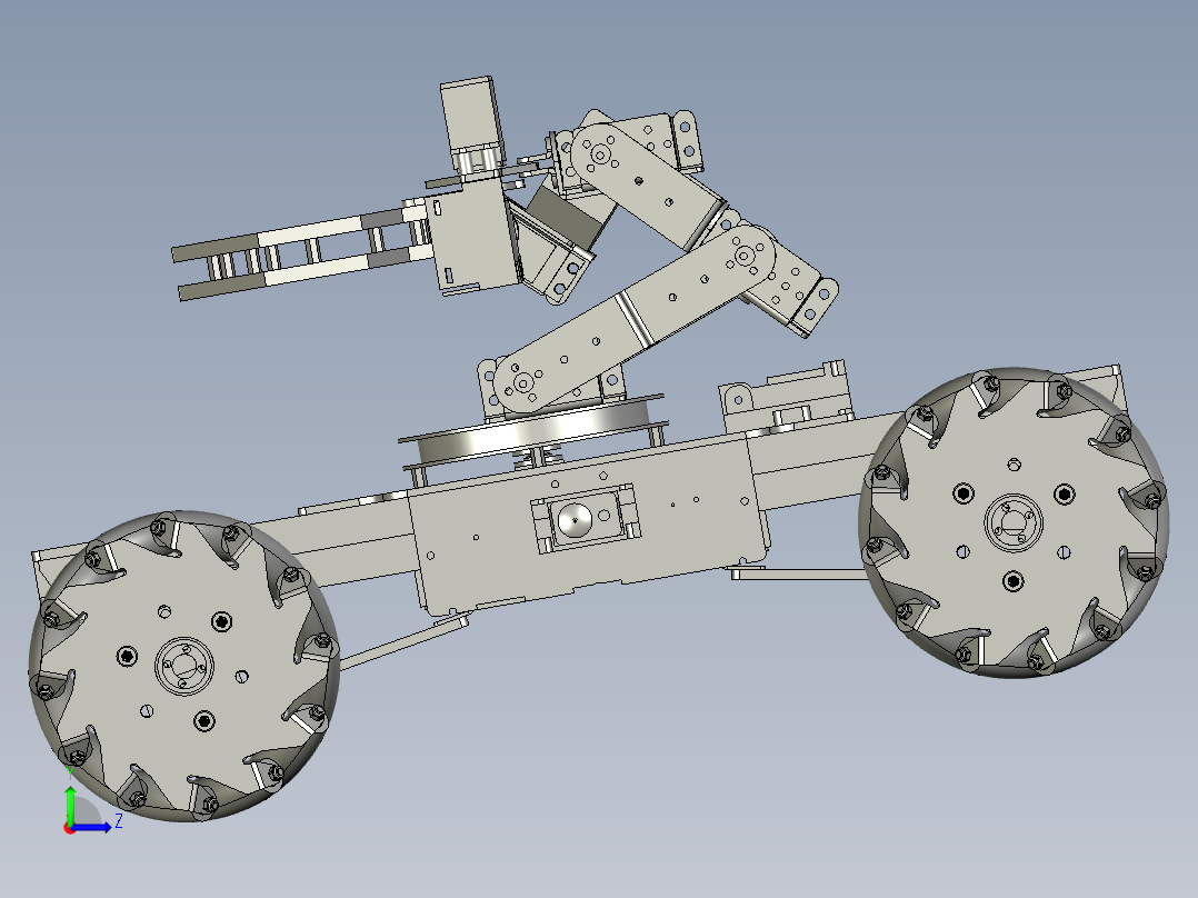 智能小车麦克纳姆轮底盘视觉机械臂编程搬运物流机器人左视图