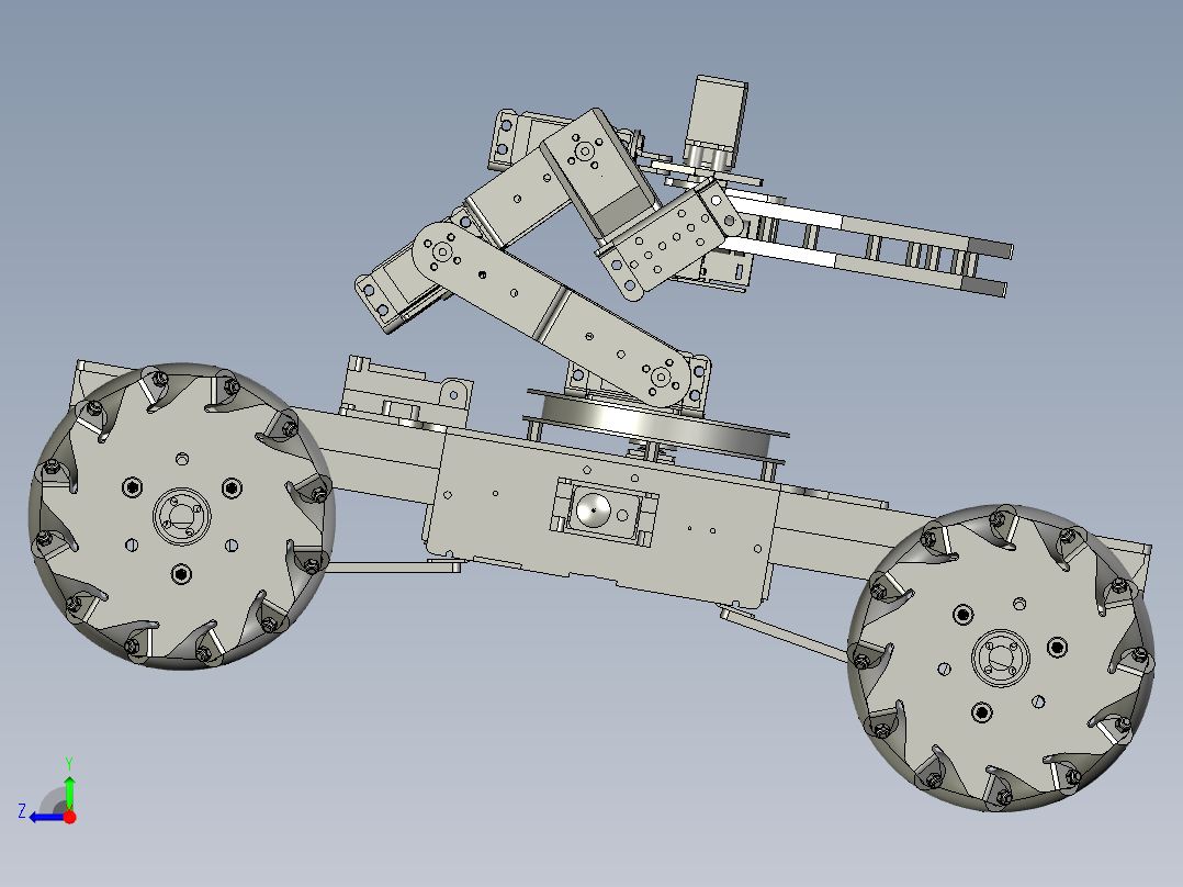 智能小车麦克纳姆轮底盘视觉机械臂编程搬运物流机器人右视图