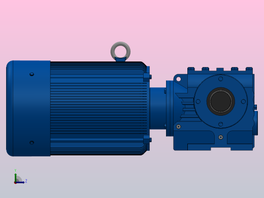 SA67空心轴安装斜齿-蜗轮蜗杆减速机SA67-YV5.5-4P-13.27-M1-0°-A左视缩略图