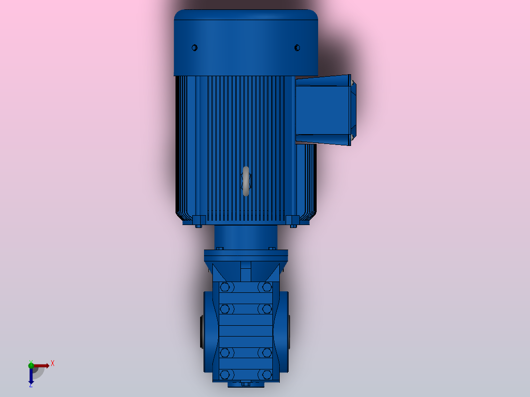 SA67空心轴安装斜齿-蜗轮蜗杆减速机SA67-YV5.5-4P-13.27-M1-0°-A俯视图