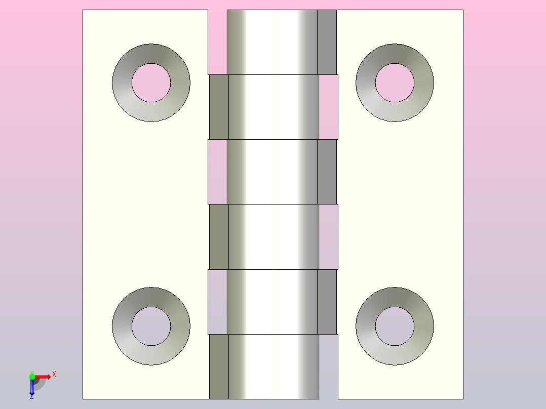 N系列螺钉安装型外露式合页[PDNSN-40]俯视图