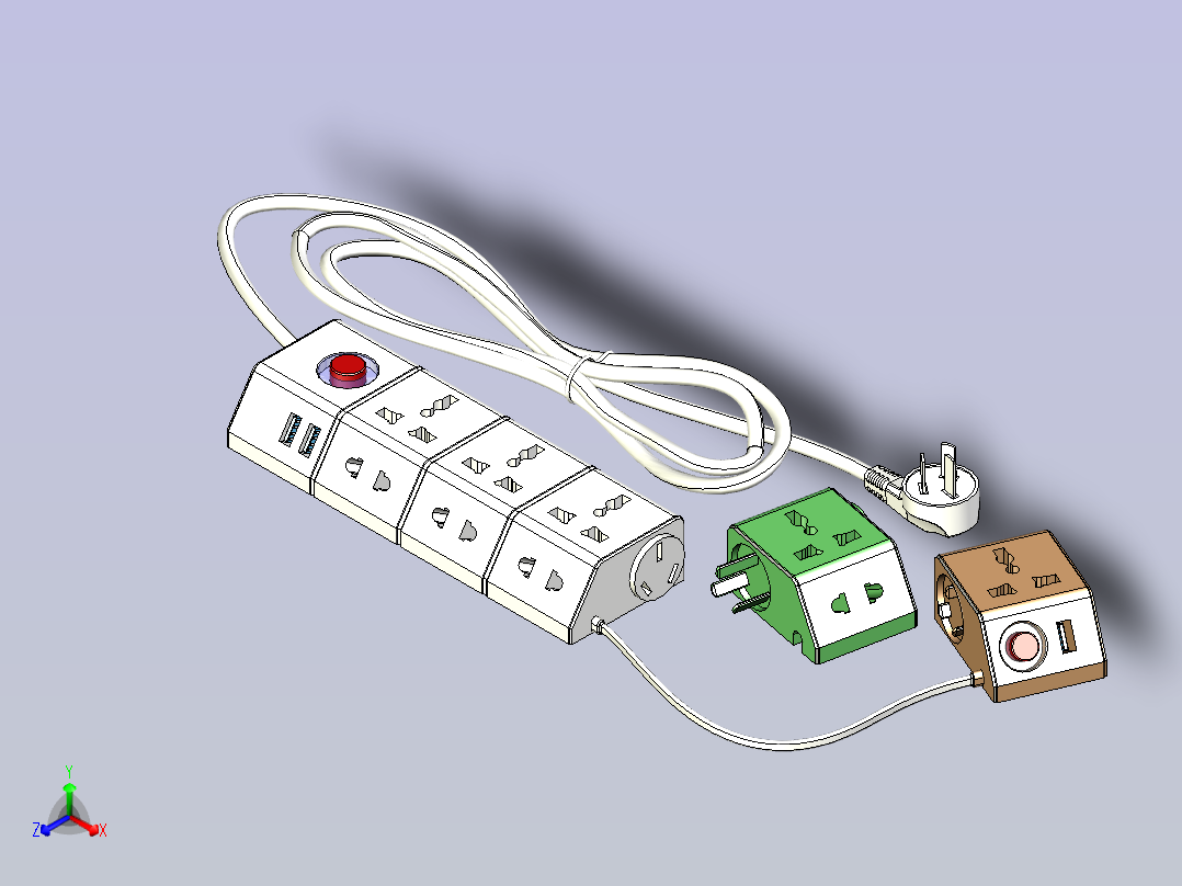 拆卸式排插主视图