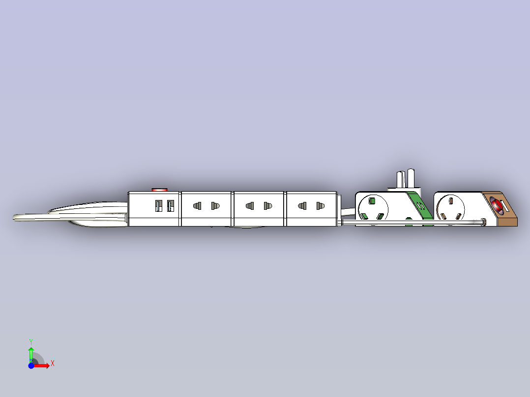 拆卸式排插前视图