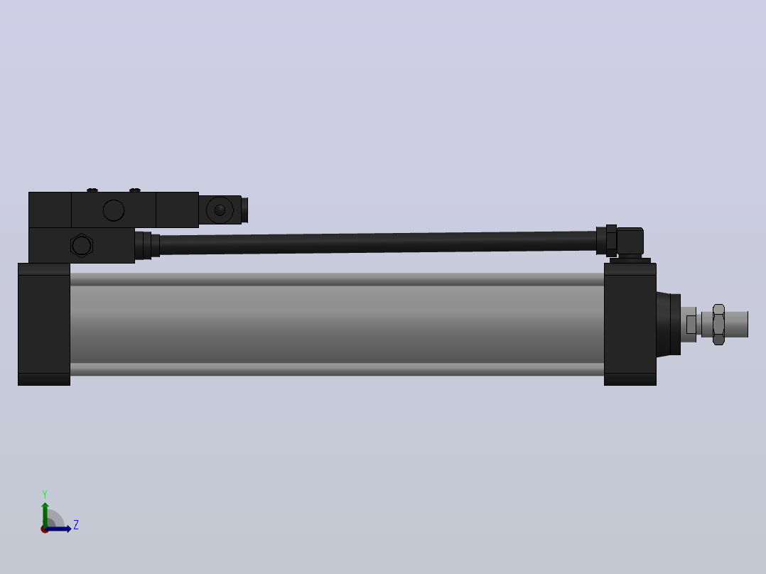 10A-5(V)系列带阀气缸(带阀型通电时推式)[10A-5(V) (Ⅱ) SD 63 B 300 A 5]左视图