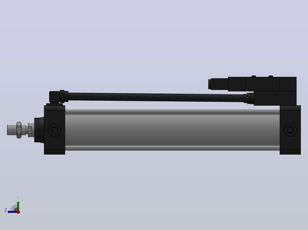 10A-5(V)系列带阀气缸(带阀型通电时推式)[10A-5(V) (Ⅱ) SD 63 B 300 A 5]右视图