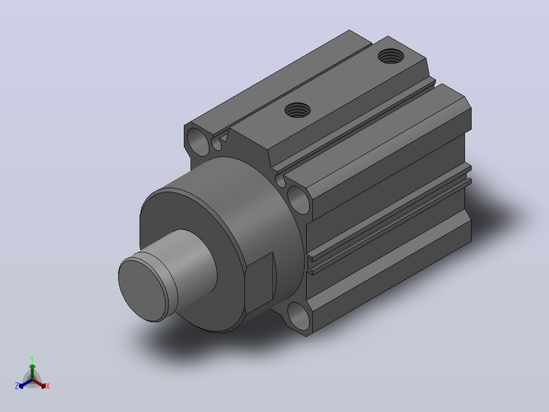 RSQ（φ32-φ50）圆柱型止动气缸[RSQB50-25D]正等轴测图