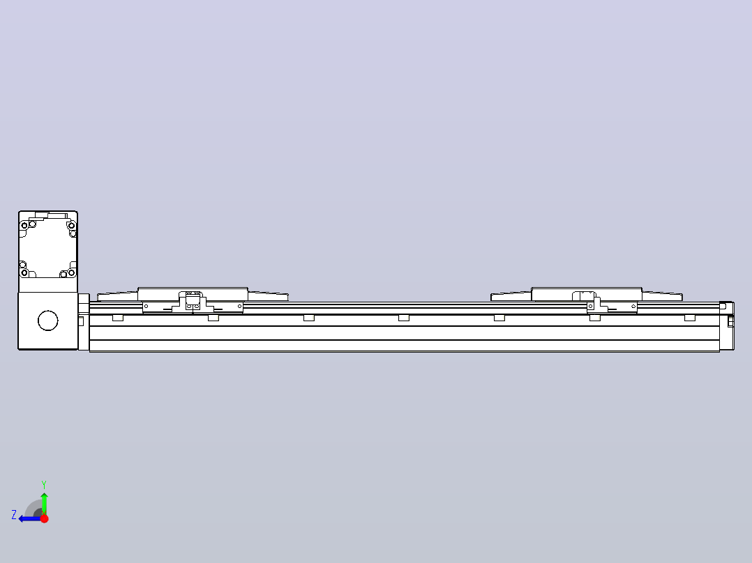皮带直线轴双滑块型TPA-GCBS-120-P70-L100-LU-M20-N3右视图