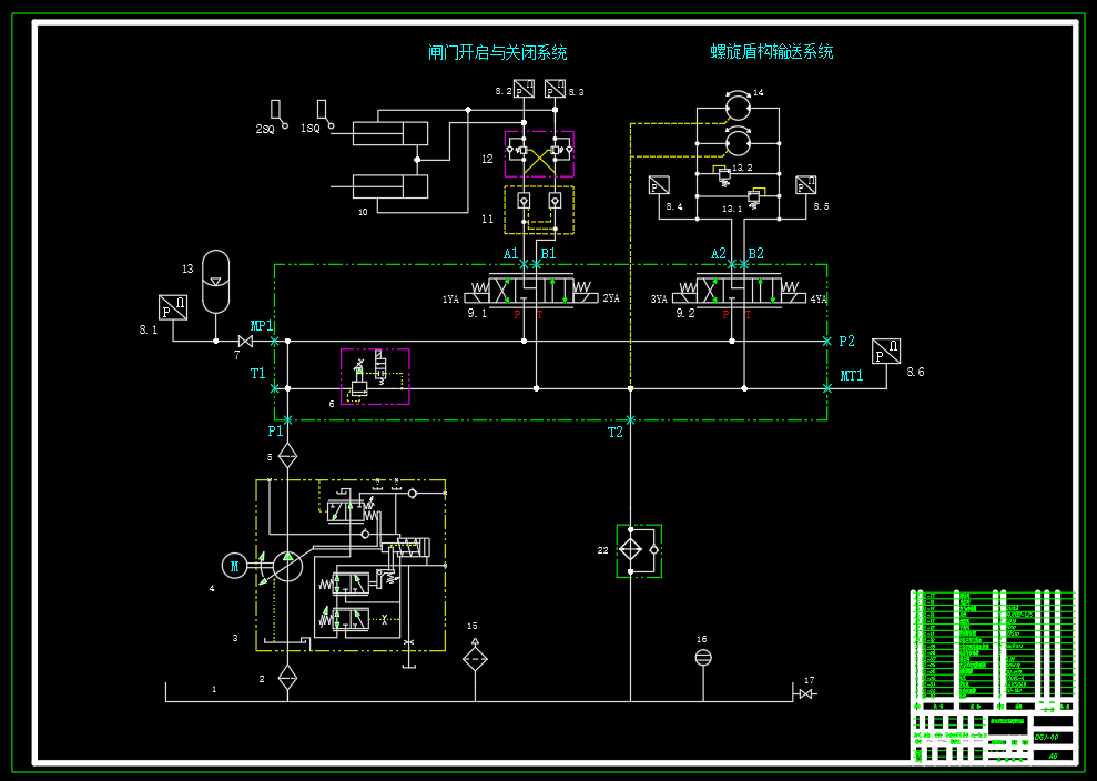 盾构机输送液压系统设计（SW+CAD+说明书+开题+任务书）