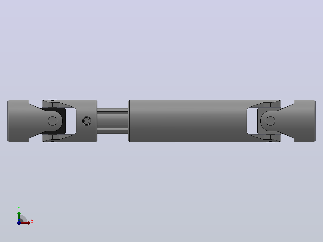 万向联轴器WSP1-PB-Φ16-Φ16-210／250WSP型可伸缩小型十字轴万向联轴器前视图