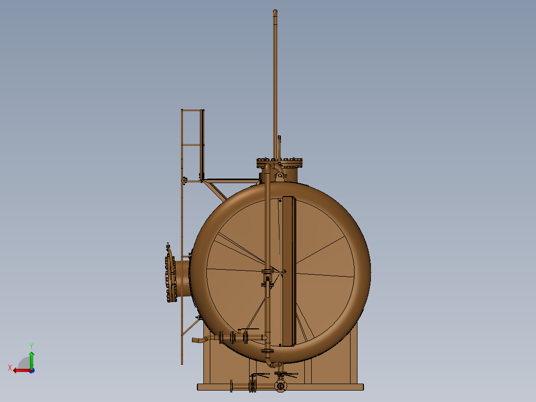 35000L石油储罐sw18可编辑后视图