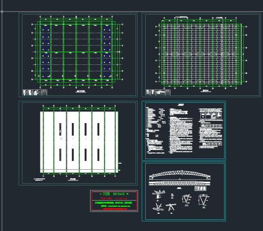 39米跨管桁架轻钢结构设计施工图CAD图纸资料39米跨管桁架轻钢结构设计施工缩略图