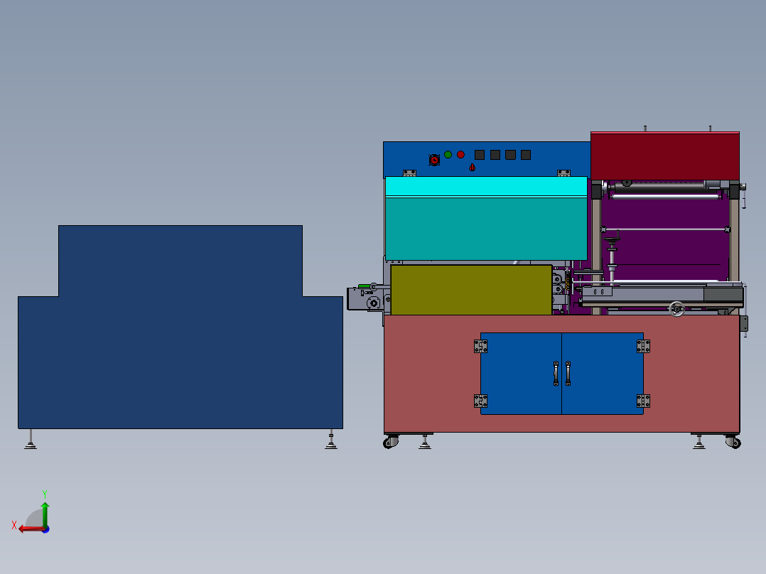 包装封切机后视图