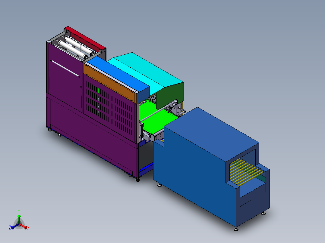 包装封切机正等轴测图